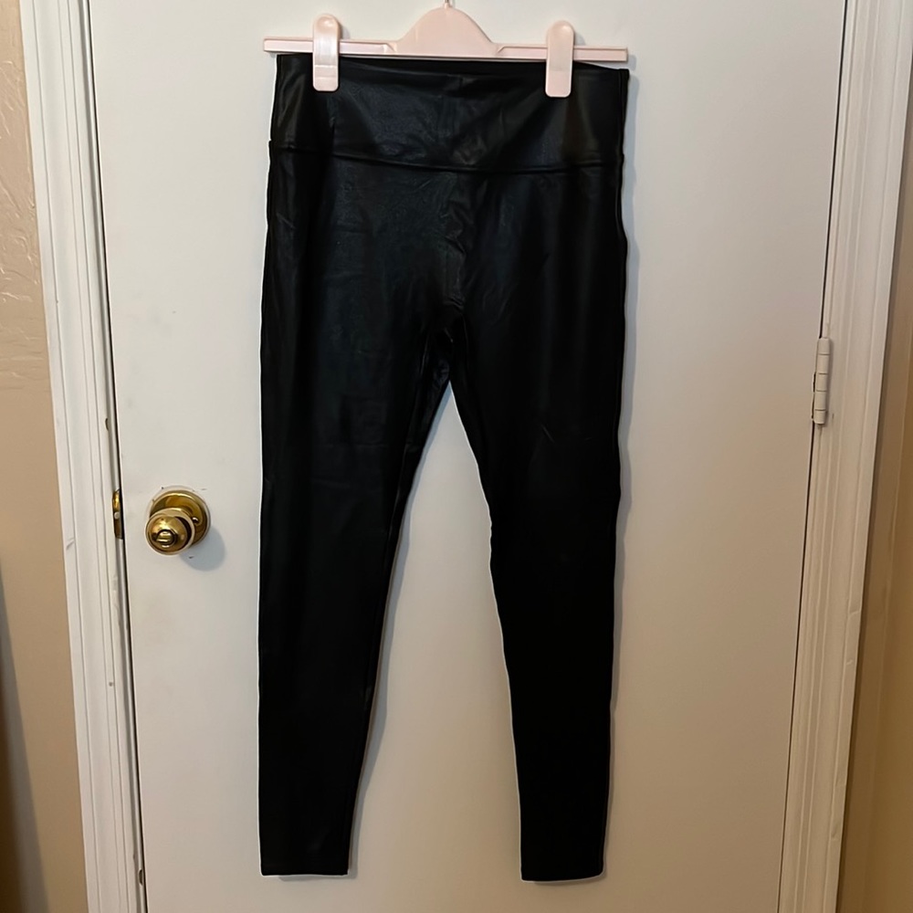 Black pleather leggings